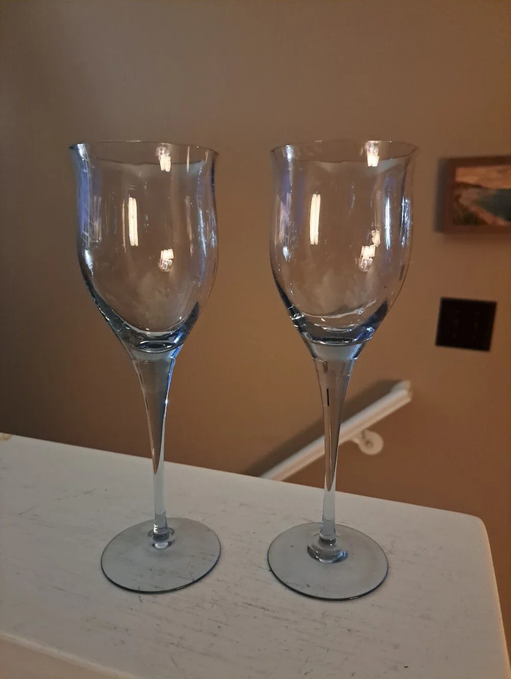 Vintage Uranium Stemmed Wine Glasses - Set of 2